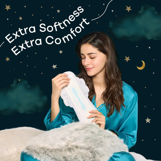 Whisper Bindazzz Nights 44 XXL Sanitary Pads, Upto 0% Leaks All Night Long, For Heavy Flow, Nearly 40% Longer with Wider Back, Active odor lock so you feel fresh, Disposable Wrapper Whisper Bindazzz Nights 44 XXL Sanitary Pads, Upto 0% Leaks All Night Long, For Heavy Flow, Nearly 40% Longer with Wider Back, Active odor lock so you feel fresh, Disposable Wrapper