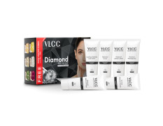 VLCC Diamond Facial Kit with FREE Rose Water Toner - 300g + 100ml | Skin Purifying Facial with Colloidal Diamond, Jojoba Oil, Olive Oil & Aloe Vera. Detoxifying At Home Facial.