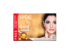 VLCC Gold Facial Kit with FREE Rose Water Toner - 300g + 100ml | 24K Colloidal Gold And Aloe Vera At Home Facial Kit | Bright & Radiant Complexion, Skin Cell Regeneration | Instant Glow Facial.