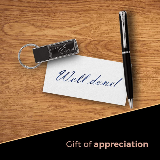 Cello Signature Professional Gift Set|Blue| 1 Ball Pen + 1 Metal Keychain|Black and Silver Finish|Premium Metal Pens for Office Use|Stylish Gifts for Christmas and New Year|Rakshabandhan Gifts Cello Signature Professional Gift Set|Blue| 1 Ball Pen + 1 Metal Keychain|Black and Silver Finish|Premium Metal Pens for Office Use|Stylish Gifts for Christmas and New Year|Rakshabandhan Gifts