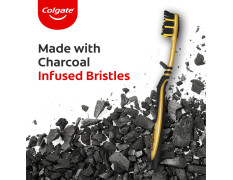 Colgate ZigZag Charcoal Soft Bristle Manual Toothbrush for adults - 4 Pcs, Removes Germs in Between Teeth, Soft-tongue cleaner, Antibacterial bristles