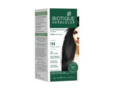 Biotique Herbcolor Conditioning Hair Colour l Ammonia Free Hair Color l 9 Organic Herbal Extracts l Natural and Healthy Shine l 50g + 110ml| Natural Black 1N (Pack of 1)