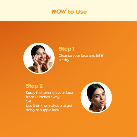 WOW Skin Science Vitamin C Skin Mist Toner with Lemon Essential Oil, Orange Essential Oil With Hazel & Aloe Vera Extracts - For All Skin Types - No Parabens, Silicones, Mineral Oil & Sulphates - 200mL