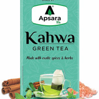 APSARA Detoxifying Kahwa Green Tea Bags - 72 Pcs, Spiced Kashmiri Detoxifying Kahwa Green Tea, Natural Body Cleanse & Immunity Booster With Rock Salt, Tulsi, Cardamom, Cinnamon Tea, 180 Grams