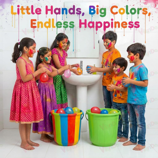 Fill And Tie Magic Water Balloons For Holi - Non Toxic Holi Water Balloons Multicolor, 500 Pcs Magic Balloons.