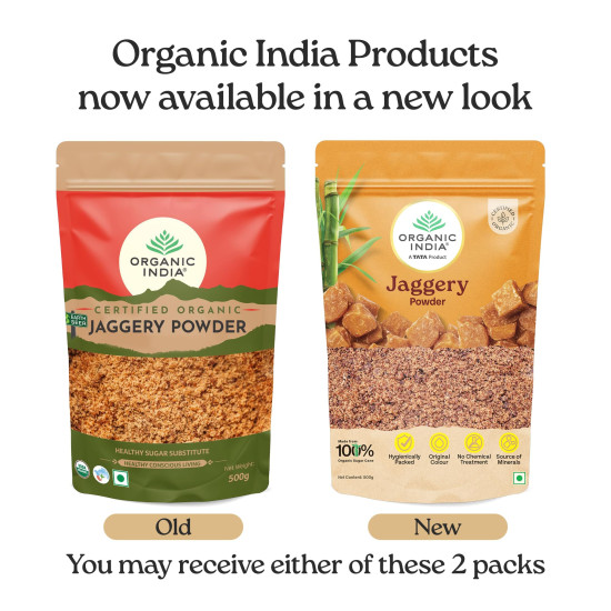 ORGANIC INDIA Jaggery Powder - 500G, Pure & Natural, No Chemical Additives, Rich In Vitamins & Minerals, A Healthy Sugar Substitute