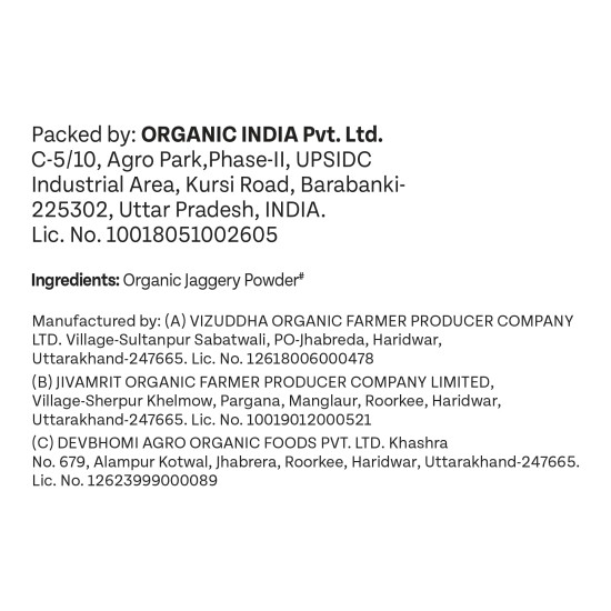 ORGANIC INDIA Jaggery Powder - 500G, Pure & Natural, No Chemical Additives, Rich In Vitamins & Minerals, A Healthy Sugar Substitute