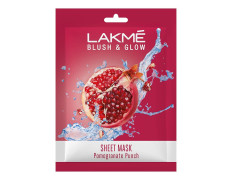 Lakme Blush & Glow Pomegranate Sheet Mask, Soothing, Hydrating, 25 ml