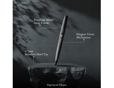 Paperkraft Chopin- Blue Ball Pen (Pack of 1)|Elegant & Classic Matte Grey Finish|Premium Gifting Products|All Metal body|Ideal for Professionals|Official meeting essentials