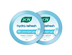 Joy Hydra Refresh Ultra Light Gel, Oil Free Moisturizer with Hyaluronic Acid & Vitamin E 150ml x 2 - Non Sticky & Lightweight Face Cream for Oily Skin for 48hr Moisturization