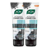 Joy Activated Charcoal Face Wash for Oily Skin 100ml x 2 | Controls Oil & Removes Dirt & Blackheads | Fights Pollution, Reduces Acne & Pimples For a Clearer & Smoother Skin