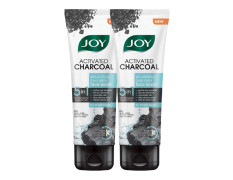Joy Activated Charcoal Face Wash for Oily Skin 100ml x 2 | Controls Oil & Removes Dirt & Blackheads | Fights Pollution, Reduces Acne & Pimples For a Clearer & Smoother Skin