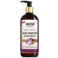 WOW Skin Science Onion & Collagen Anti-Hairfall Shampoo|Reduces Hairfall|Strengthens Roots|Nourishes Scalp|Prevents Breakage|Enhances Hair Thickness and Shine|New & Improved Formulation|500ml
