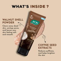 Joy Exfoliating Coffee Face & Body Scrub for Men & Women (200gm) | Anti Pollution Scrub with Coconut & Coffee | Deeply Exfoliates & Removes Dirt | 100% Vegan & Gentle on Skin