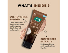 Joy Exfoliating Coffee Face & Body Scrub for Men & Women (200gm) | Anti Pollution Scrub with Coconut & Coffee | Deeply Exfoliates & Removes Dirt | 100% Vegan & Gentle on Skin