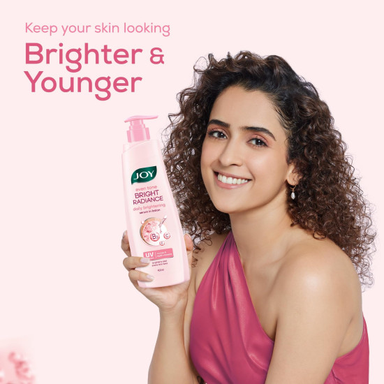 Joy Even Tone Bright Radiance Brightening Summer Body Lotion 400ml | With Niacinamide & Alpha Arbutin | Removes Tan, Dark Spots & Restores Natural Glow | Lightweight, Non Sticky & Non Greasy