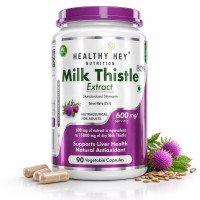 HealthyHey Nutrition Milk Thistle Capsules For Liver Health - High Strenght -Extract - 90 Veg. Capsules