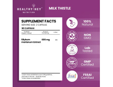 HealthyHey Nutrition Milk Thistle Capsules For Liver Health - High Strenght -Extract - 90 Veg. Capsules