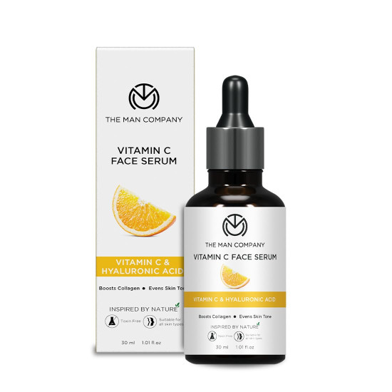 The Man Company Vitamin C Face Serum for Brightness - 30 ml | Fades Dark Spots & Hydrates | Lightweight & Non-Sticky | For Oily, Dry, Normal & Combination Skin