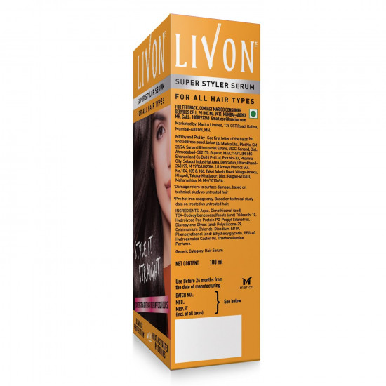Livon Super Styler Serum for Women & Men for Hair Straightening,100 ml