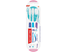 Sensodyne Deep Clean Manual Brush Super Saver Pack for adult (Multicolor, Pack of Buy 2, Get 1 Free)