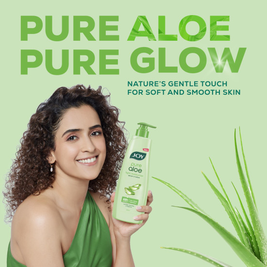 Joy Pure Aloe Light Moisturizing Body Lotion 500ml | 48Hr Moisture for Men & Women | Soothes, Hydrates & Freshens Dry Skin | Ideal for Summer | Lightweight, NonSticky & Non-Greasy | For All Skin Types