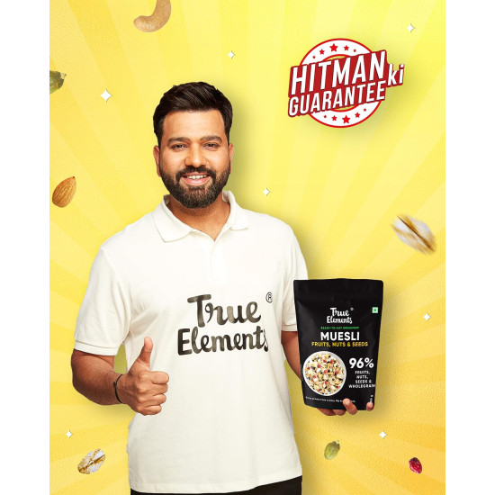 Muesli Fruit and Nuts 1.2kg by True Elements- With Real Fruits & Almonds | 100% Wholegrain | Cereal for Breakfast | Protein Muesli | No Added Sugar | Super Value Pack Muesli Fruit and Nuts 1.2kg by True Elements- With Real Fruits & Almonds | 100% Wholegrain | Cereal for Breakfast | Protein Muesli | No Added Sugar | Super Value Pack