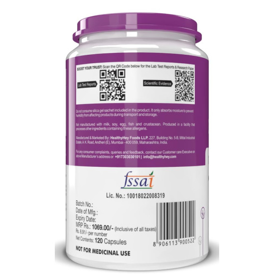 HealthyHey Nutrition Zinc Citrate, Supports Immune and Immunity - 120 Veg Capsules