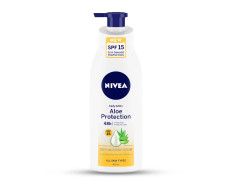 NIVEA Aloe Protection Body Lotion 400 ml | SPF 15 | Aloe Vera Extracts | Dep Moisture Serum | Men and Women | All Skin Type