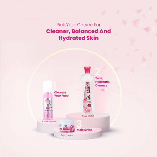 Dabur Gulabari Premium Rose Water/Face Toner - 400ml | No Paraben | Alcohol Free | Cleanses, Hydrates & Moisturises Skin | Balances & Restores Skin's pH Levels | For All Skin Types