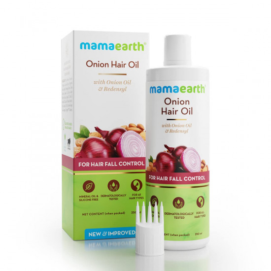Mamaearth Onion Hair Oil for Men & Women with Onion & Redensyl for Hair Fall Control, Hair Growth Oil for Hair Fall - 250ml