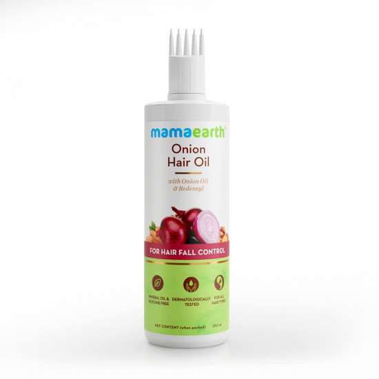 Mamaearth Onion Hair Oil for Men & Women with Onion & Redensyl for Hair Fall Control, Hair Growth Oil for Hair Fall - 250ml