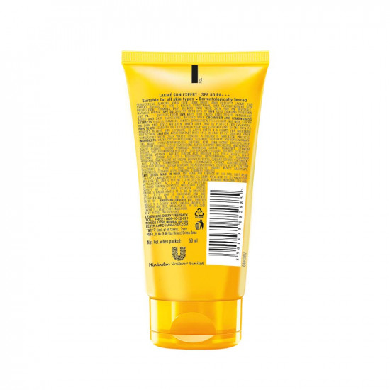 Lakme Sun Expert, SPF 50 PA+++ Tinted Sunscreen, 50g, for Sun Protection with Natural Matte Finish, Dermatologically Tested, Non- Sticky Formula, For All Skin Types