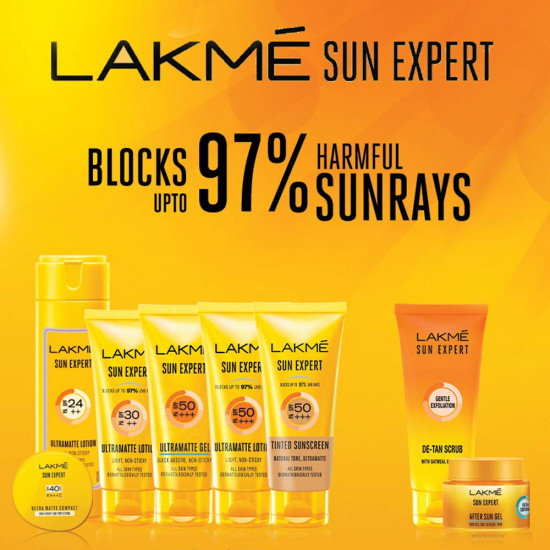 Lakme Sun Expert, SPF 50 PA+++ Tinted Sunscreen, 50g, for Sun Protection with Natural Matte Finish, Dermatologically Tested, Non- Sticky Formula, For All Skin Types