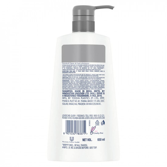 Dove Dandruff Clean & Fresh Shampoo, 650 ml