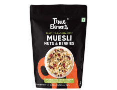 True Elements Crunchy Nuts & Berries Muesli 1kg | Cereal for Breakfast | Diet Food | No Malt extract, Corn flakes or grain flour | No Sugar Candied Fruits | Has Almonds & Cranberries | Healthy breakfast