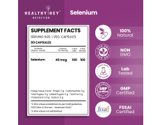 HealthyHey Nutrition Selenium Capsules 40mcg - Superior Absorption - 60 Vegetarian Capsules