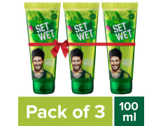 Set Wet Styling Hair Gel, Vertical Hold, No Alcohol, Pro Vitamin B5, Long Lasting Hold, Style It Your Way, 100 ml (Pack of 3)