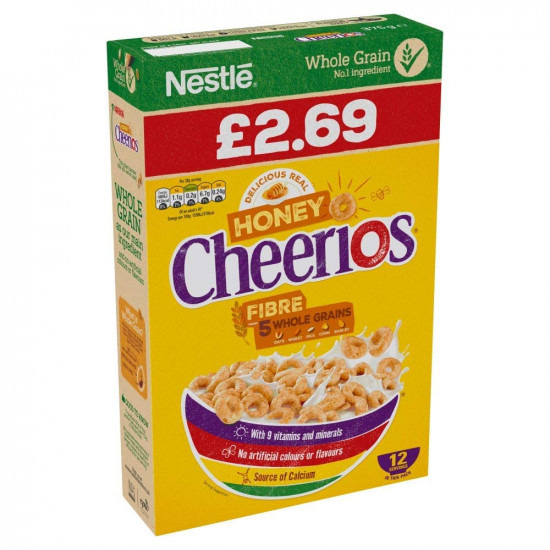 Nestle Whole Grain Honey Cheerios Cereal, 375 g