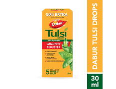 Dabur Tulsi Drops : 30ml (20ml + 10ml Free) | Contains Extracts of 5 Rare Tulsi | Boosts Immunity | Cough And Cold Relief | 100% Ayurvedic | Builds Respiratory Health