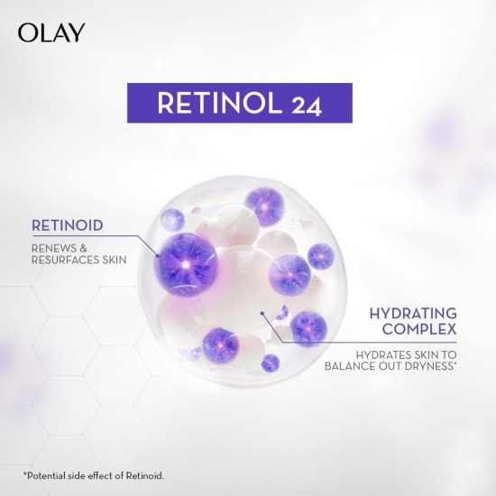 Olay Regenerist Retinol 24 Night Cream l Renews and Resurfaces Skin Overnight l No Redness or Irritation | Fragrance Free l Normal, Oily, Dry and Combination Skin l 50g