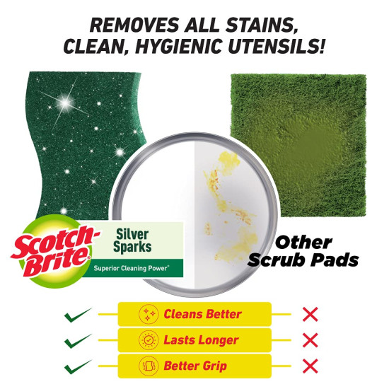 Scotch-Brite Silver Sparks Pad_3s Pack Scotch-Brite Silver Sparks Pad_3s Pack