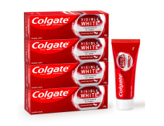 Colgate Visible White Toothpaste 400g (100g x Pack of 4) Teeth Whitening Starts in 1 week, Safe on Enamel, Stain Removal and Minty Flavour for Fresh Breath