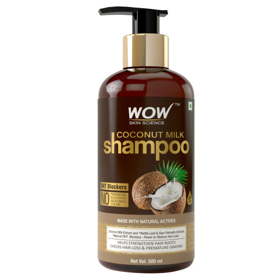 WOW Skin Science Coconut Milk No Parabens, Sulphate, Silicone, Salt & Color Shampoo, 500mL