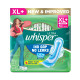 WHISPER ULTRA HYGIENE+COMFORT SANITARY PADS, 50 XL+ PADS, FOR HEAVY FLOW, LONG LASTING PROTECTION, LOCKS ODOUR & WETNESS, DRY TOP SHEET, DISPOSABLE WRAPPER