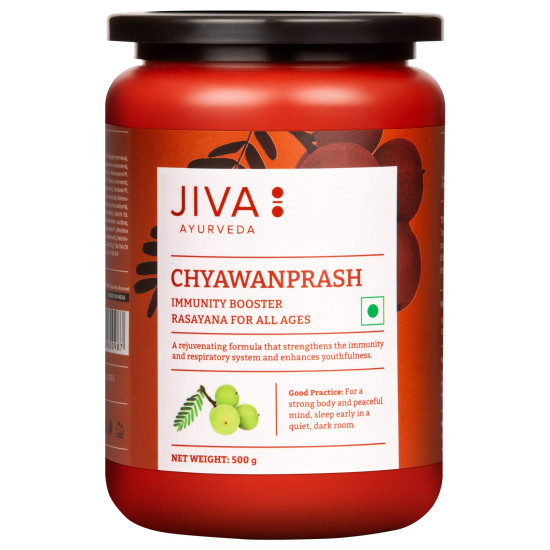 Jiva Chyawanprash - 500gm (Pack of 1) | Shastriya Formulation | 40+ Pure And Fresh Herbs Used | Boosts Immunity | Enriched with Antioxidants