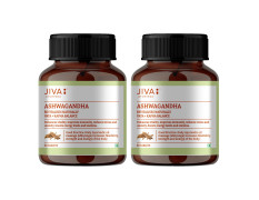Jiva Ashwagandha Tablet | 100% Ayurvedic Formulation Boosts Immunity And Energy Level | Strengthens Nervous System, Reduces Stress & Anxiety | Balances Kapha & Vata Doshas- 60 Tablets (Pack Of 2)