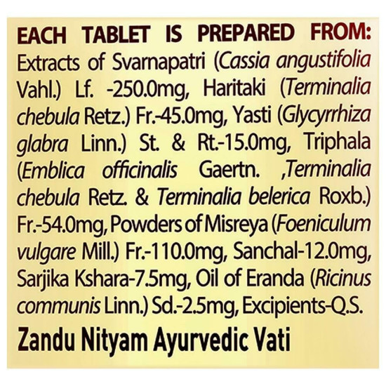 Zandu Nityam Ayurvedic Vati 30 Tablets