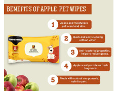 Foodie Puppies Anti-Bacterial 200 Pulls Pet Wet Wipes (Fresh Apple) - 100 Wipes (Pack of 2) | Grooming Wipes for Dogs, Puppies, Cats, Rabbits & Small Animals | SLS Free, Paraben Free & Cruelty Free