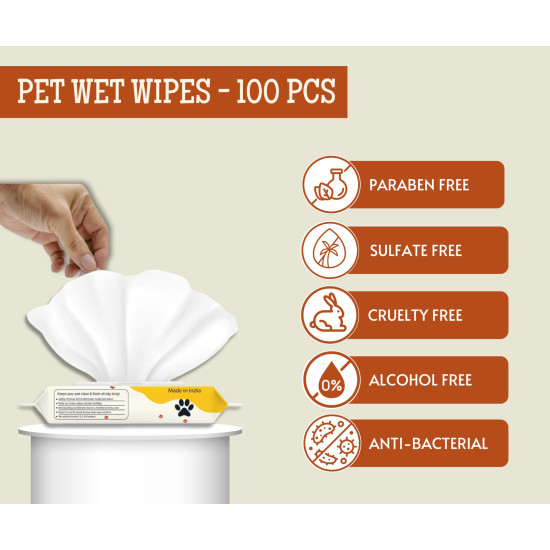 Foodie Puppies Anti-Bacterial 200 Pulls Pet Wet Wipes (Fresh Apple) - 100 Wipes (Pack of 2) | Grooming Wipes for Dogs, Puppies, Cats, Rabbits & Small Animals | SLS Free, Paraben Free & Cruelty Free